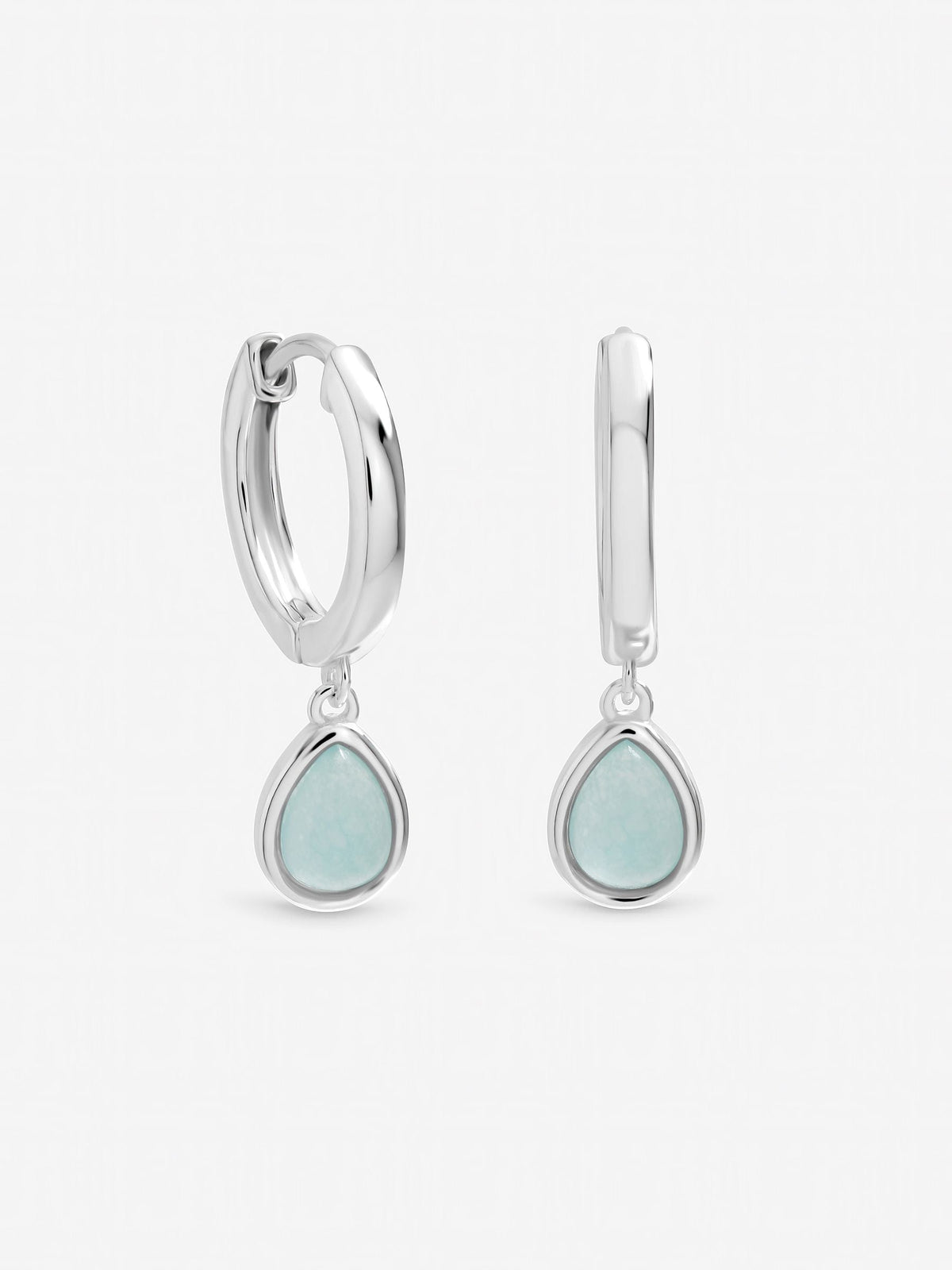 Inicio turquoise peardrop charm hoop earrings 25mm - British product