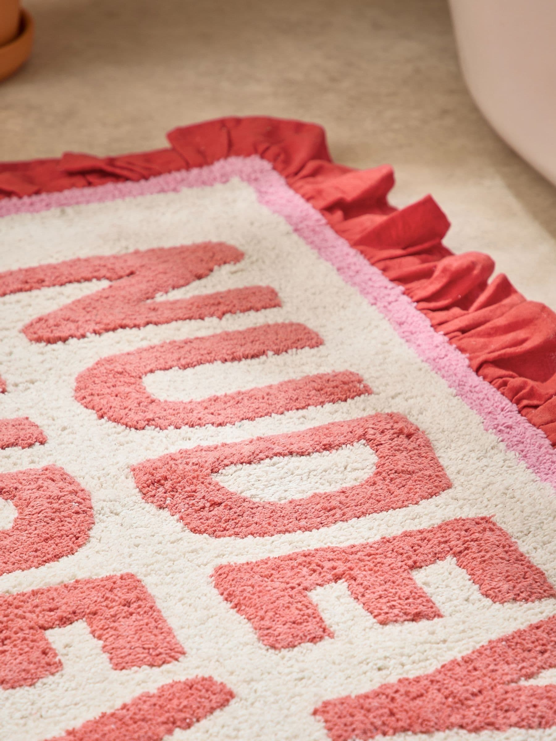 Furn Nudey Rudey cotton frill bath mat 50x80cm - British product