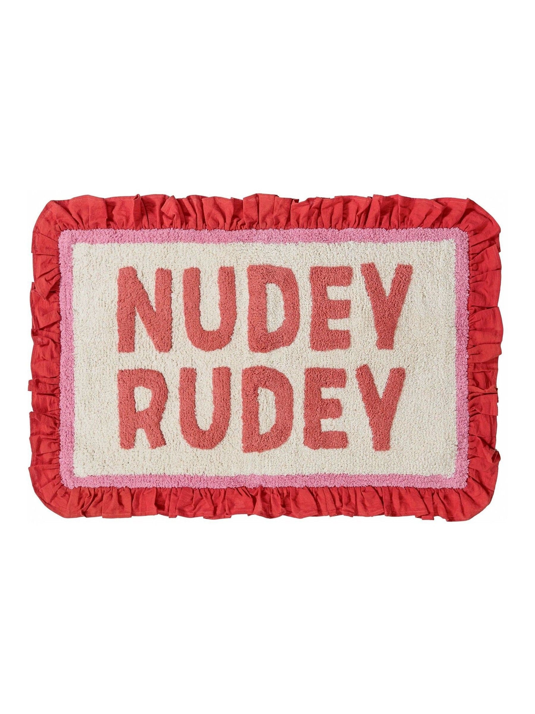 Furn Nudey Rudey cotton frill bath mat 50x80cm - British product