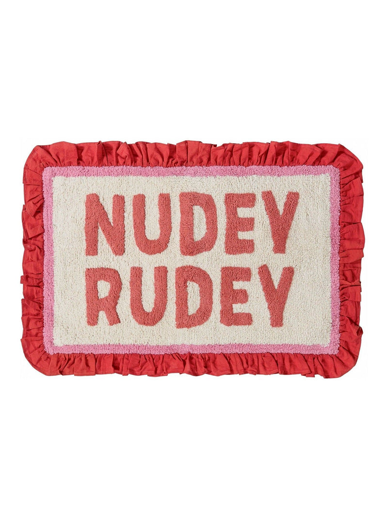 Furn Nudey Rudey cotton frill bath mat 50x80cm - British product
