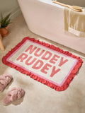 Furn Nudey Rudey cotton frill bath mat 50x80cm - British product
