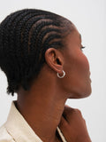 Inicio sterling silver plated opal huggie hoops earrings, imported from the UK