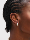 Inicio sterling silver plated opal huggie hoops earrings, imported from the UK