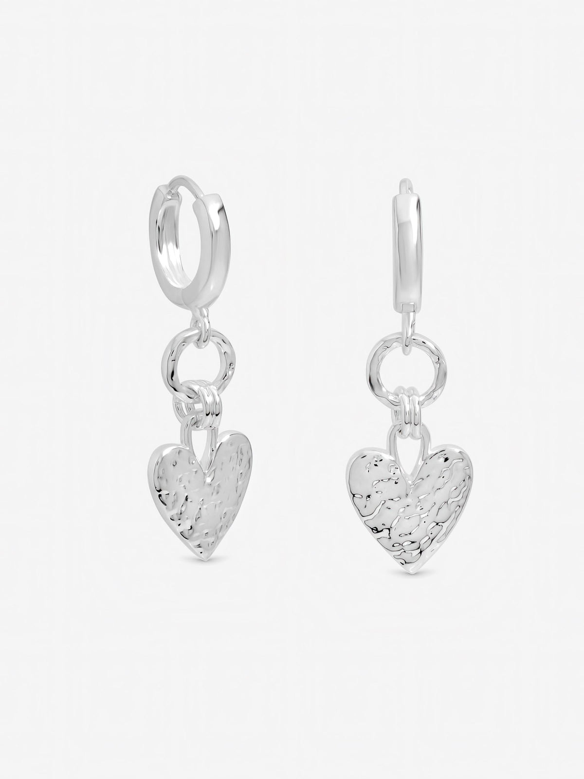 Inicio hammered heart hoop earrings 25mm - British product