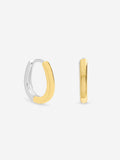 Inicio two tone hoop earrings with silver and gold plating, UK version