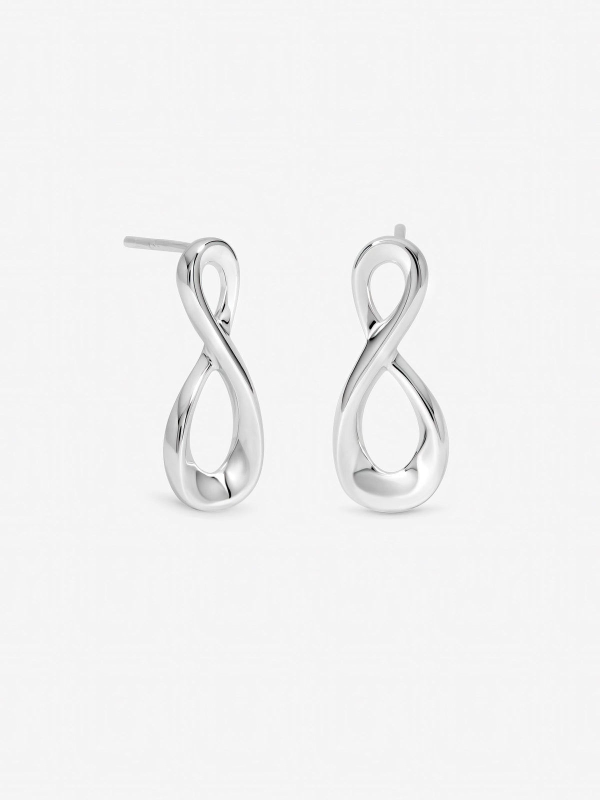 Inicio sterling silver plated infinity stud earrings (British brand)