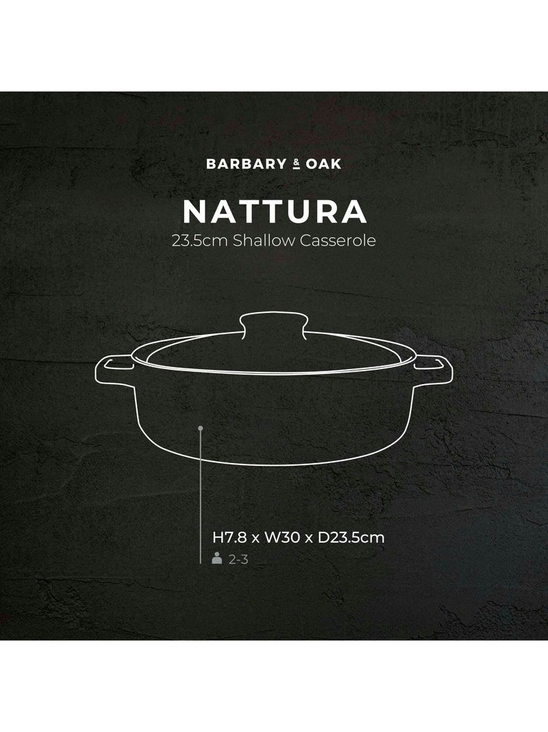 Barbary and Oak Cashmere Nattura shallow casserole 23.5cm (British brand)