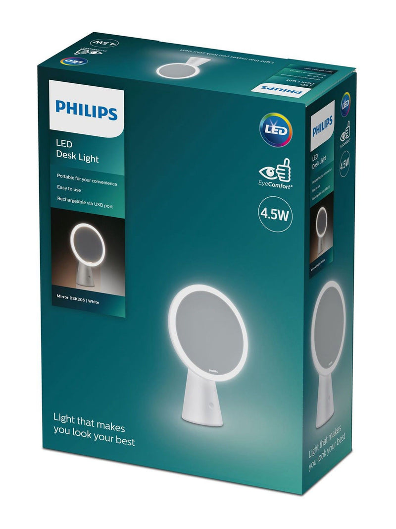 Philips White LED Mirror Desk Lamp (British brand)