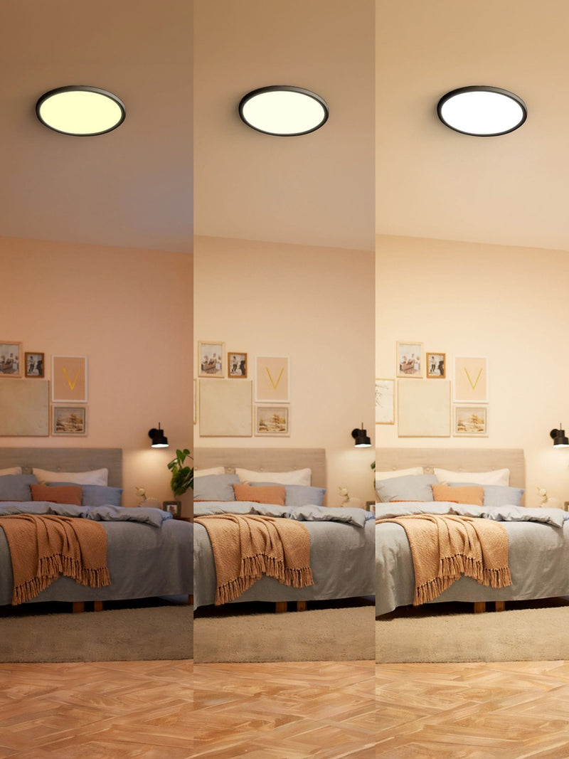 Philips Black Superslim LED ceiling light 18W, UK version