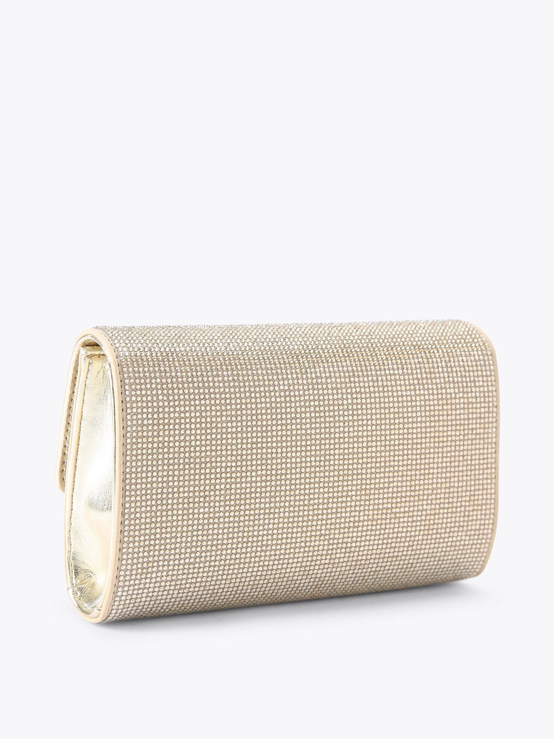 Carvela Anna clutch bag with silver crystal embellishment - British product