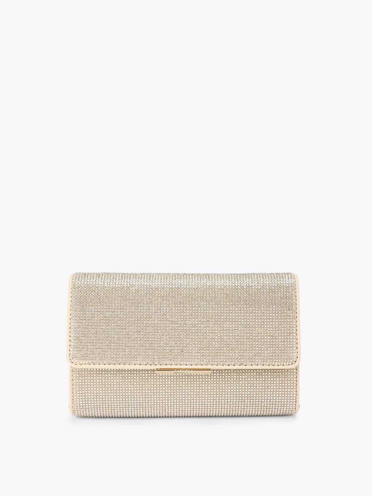 Carvela Anna clutch bag with silver crystal embellishment - British product