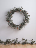 Lights4fun acorn and winter foliage wreath 40cm - British product