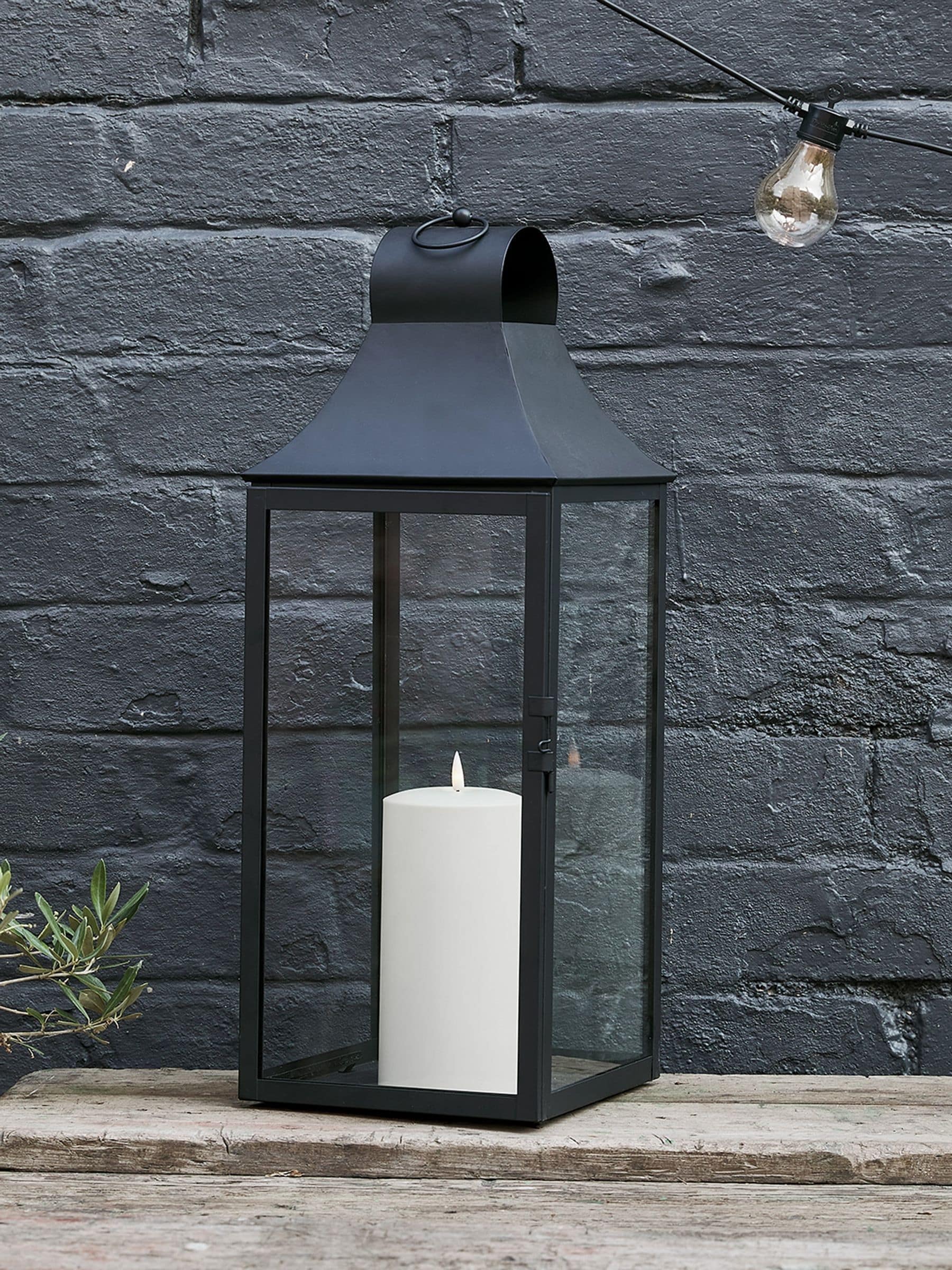 Lights4fun Albury black garden lantern 59cm, UK version