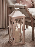 Lights4fun White Folkestone large wooden lantern, UK version