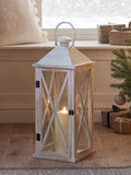 Lights4fun White Folkestone large wooden lantern, UK version
