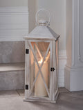 Lights4fun White Folkestone large wooden lantern, UK version