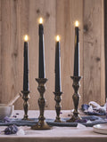 Lights4fun black dripping LED taper candles set of 4, UK version