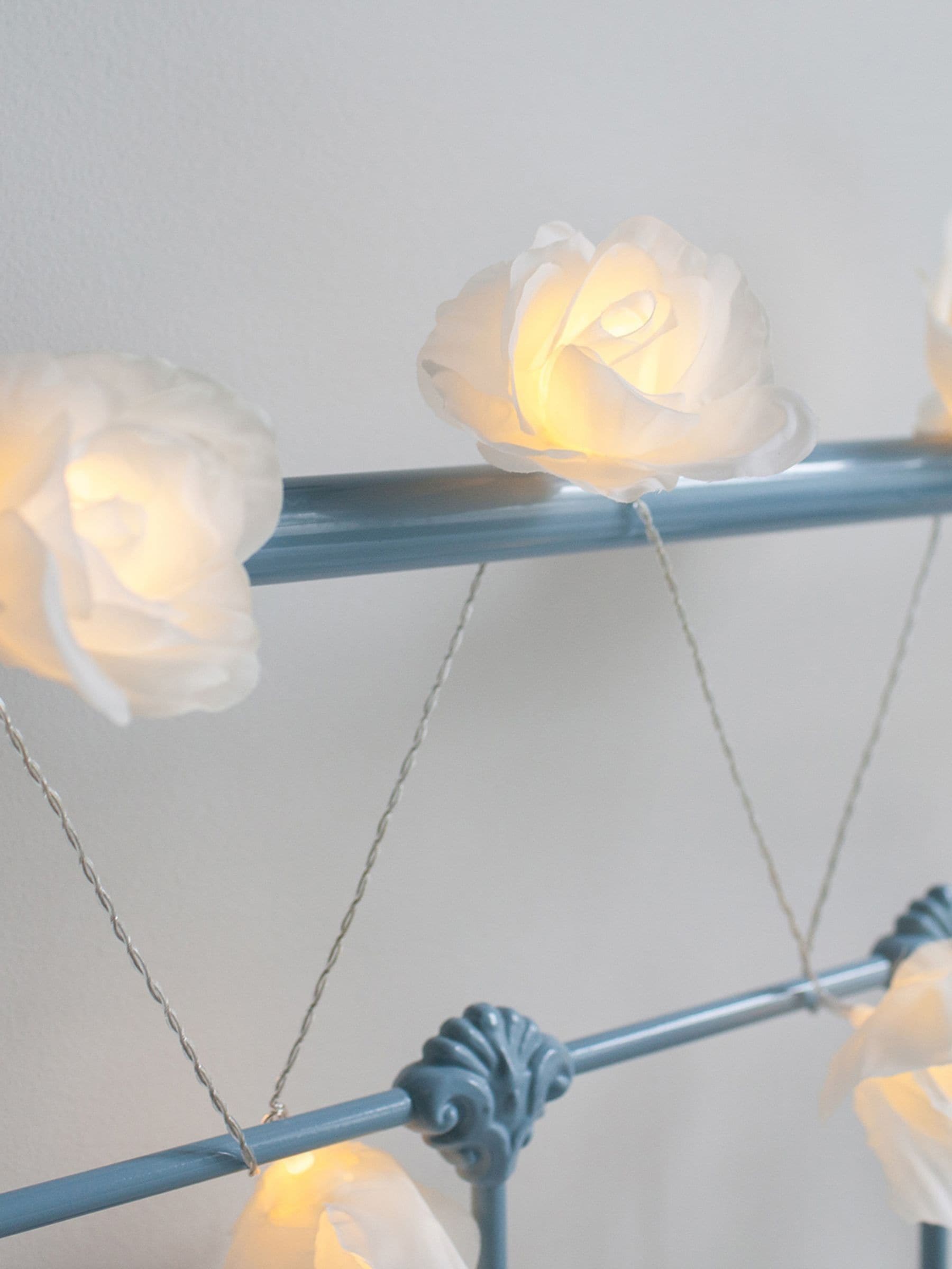 Lights4fun grey Juliet rose fairy lights 20 LED, imported from the UK