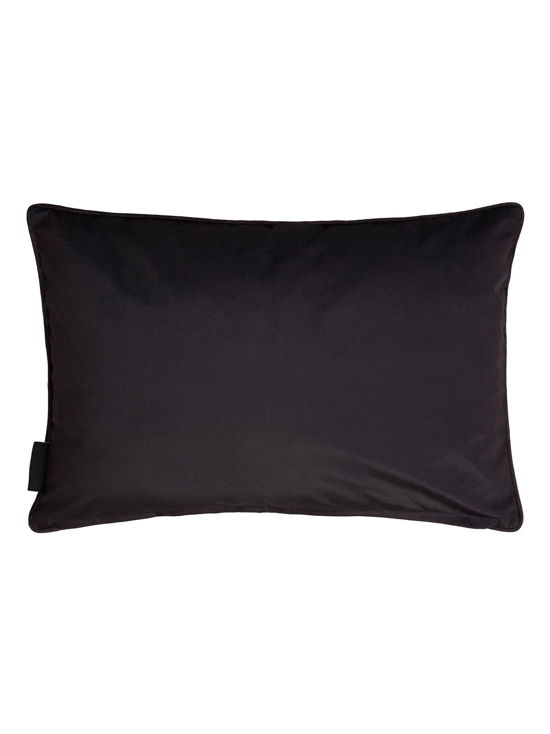 Laurence Llewelyn-Bowen black velvet cushion with gold embroidered Venus, UK version