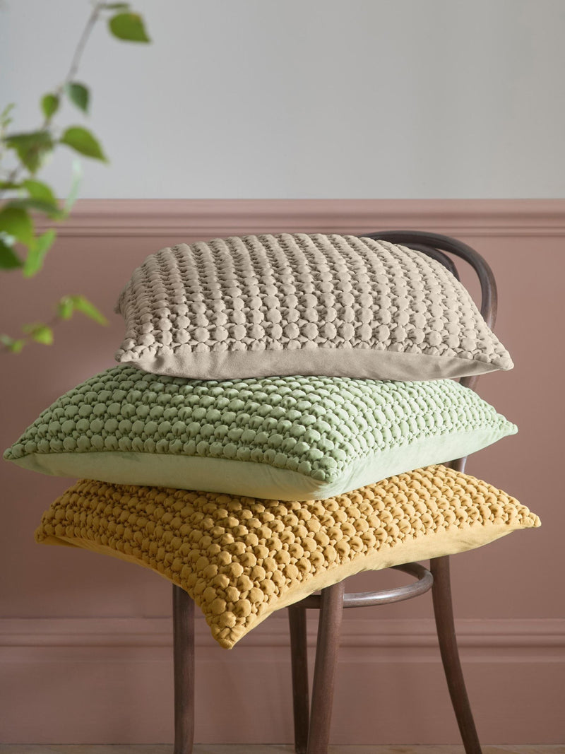 Appletree olive bobble velvet cushion 55x55cm (British brand)