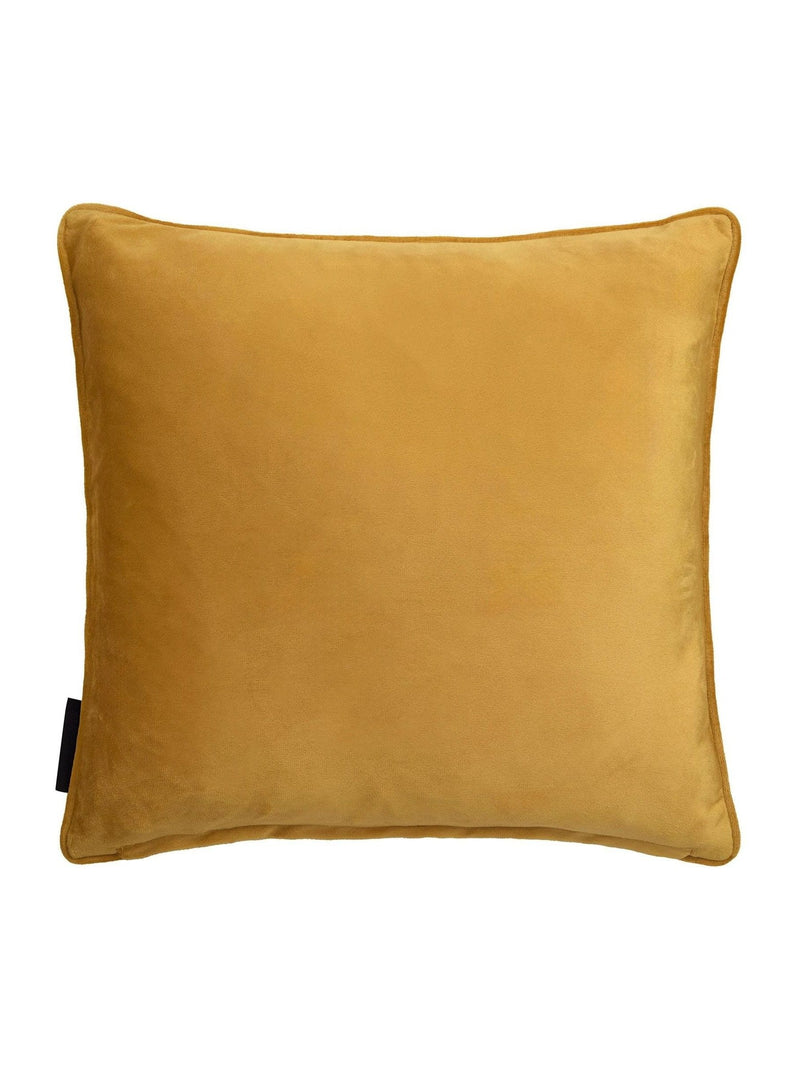 Laurence Llewelyn-Bowen ochre embroidered velvet cushion 43cm - British product