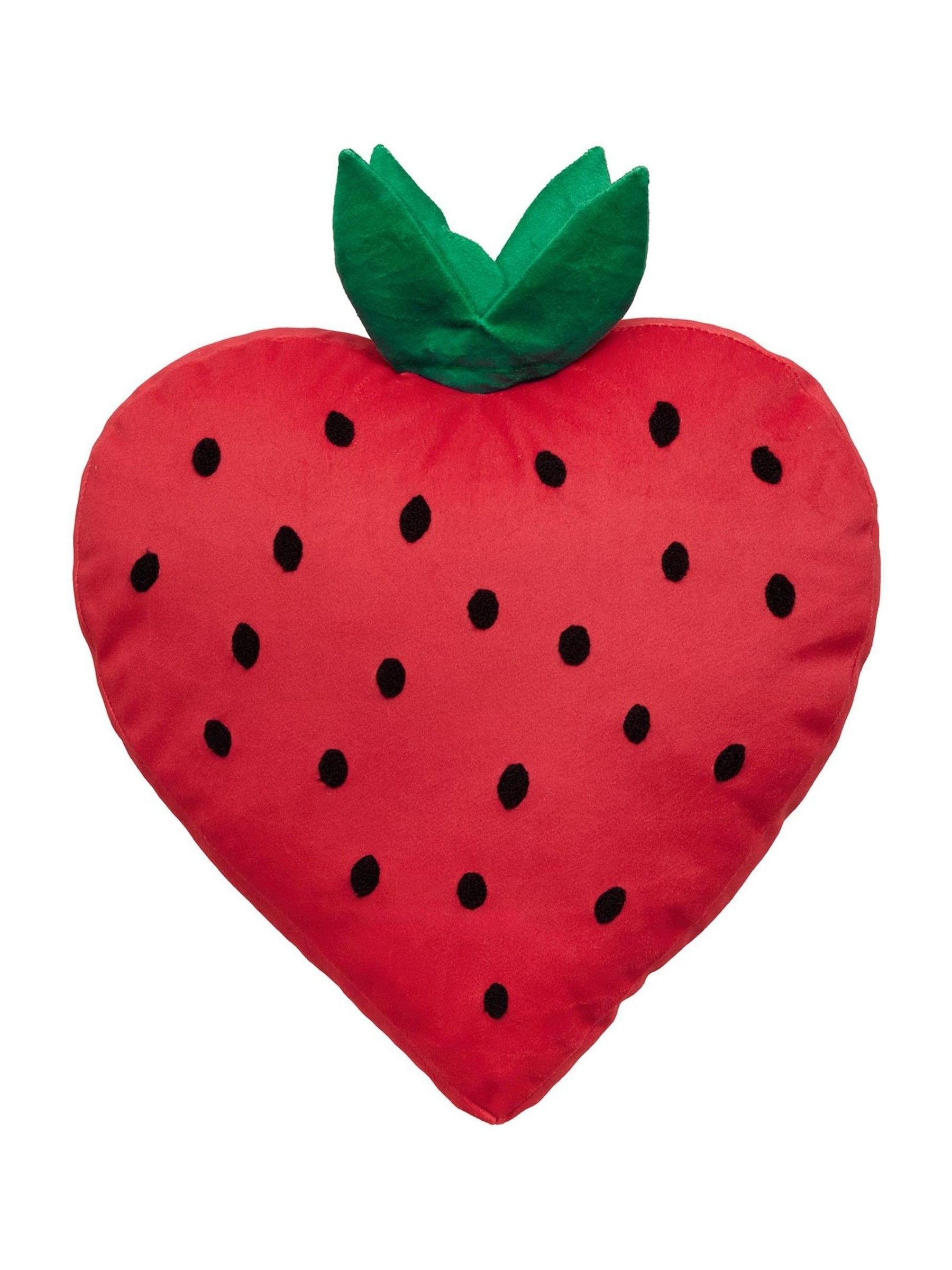 Bedlam red strawberry velvet cushion - British product