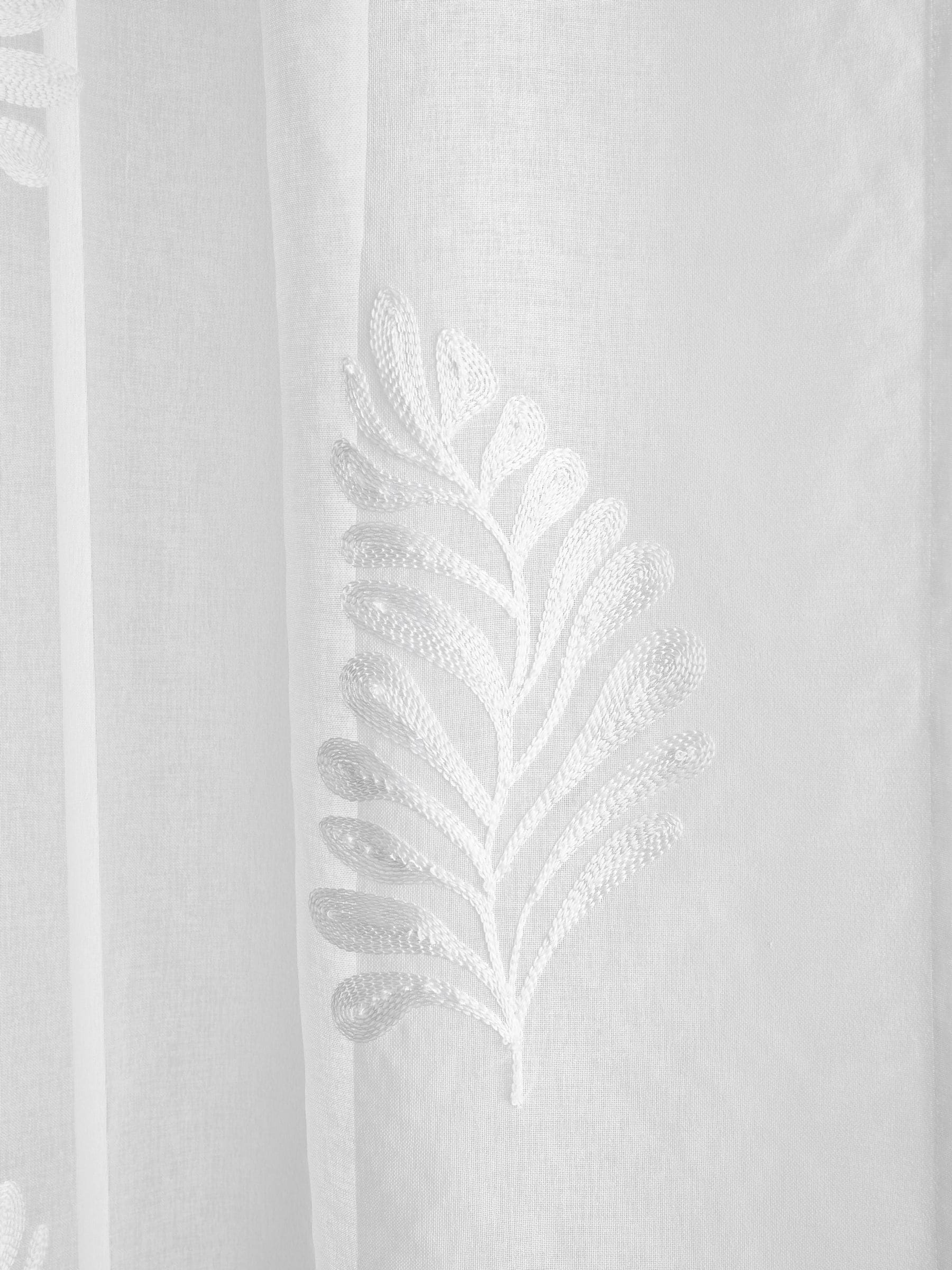 Appletree embroidered leaf voile panel - British product