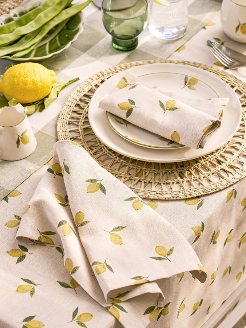 Sophie Allport set of 4 lemon linen napkins - British product