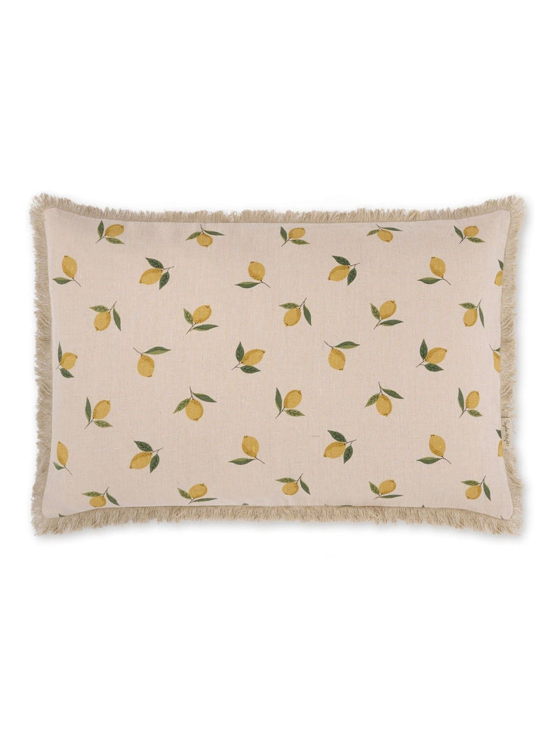 Sophie Allport natural lemons linen cushion 35x55cm - British product