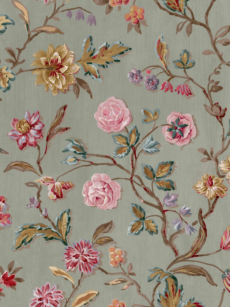 Laura Ashley wallpaper sample Antique Green Lingmell Trail A4, UK version