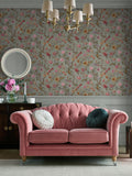 Laura Ashley wallpaper sample Antique Green Lingmell Trail A4, UK version