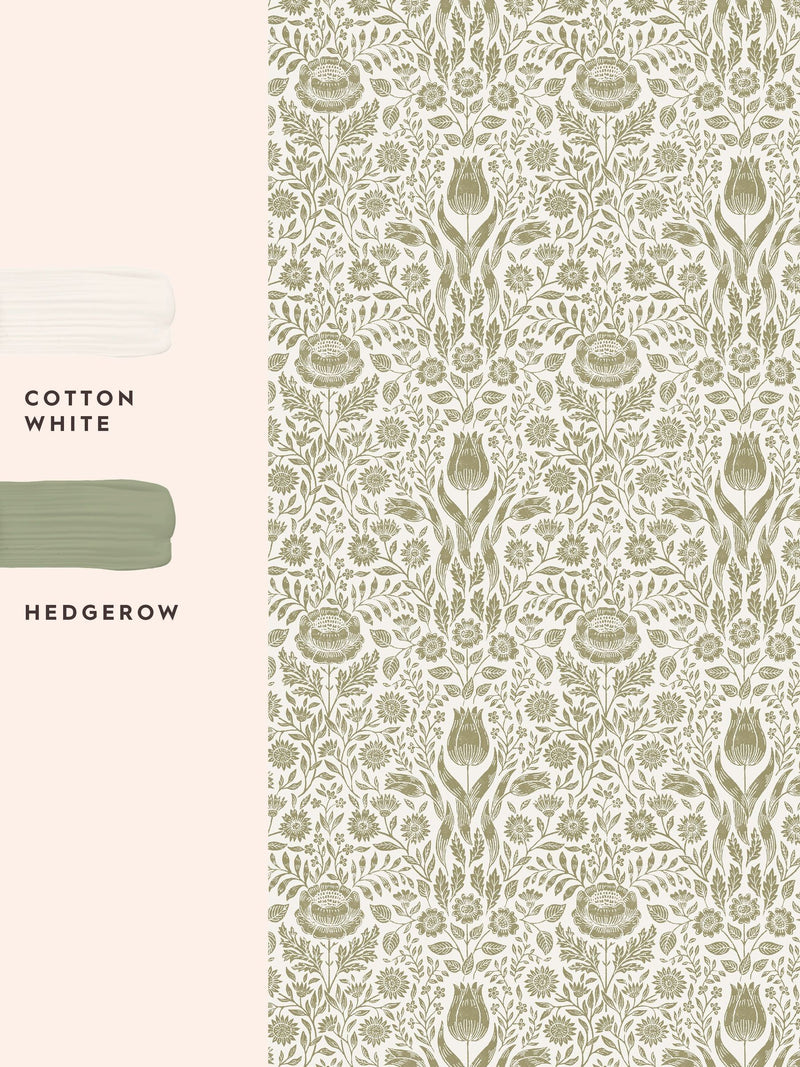 Laura Ashley Ashtead Damask wallpaper sample A4 - British product