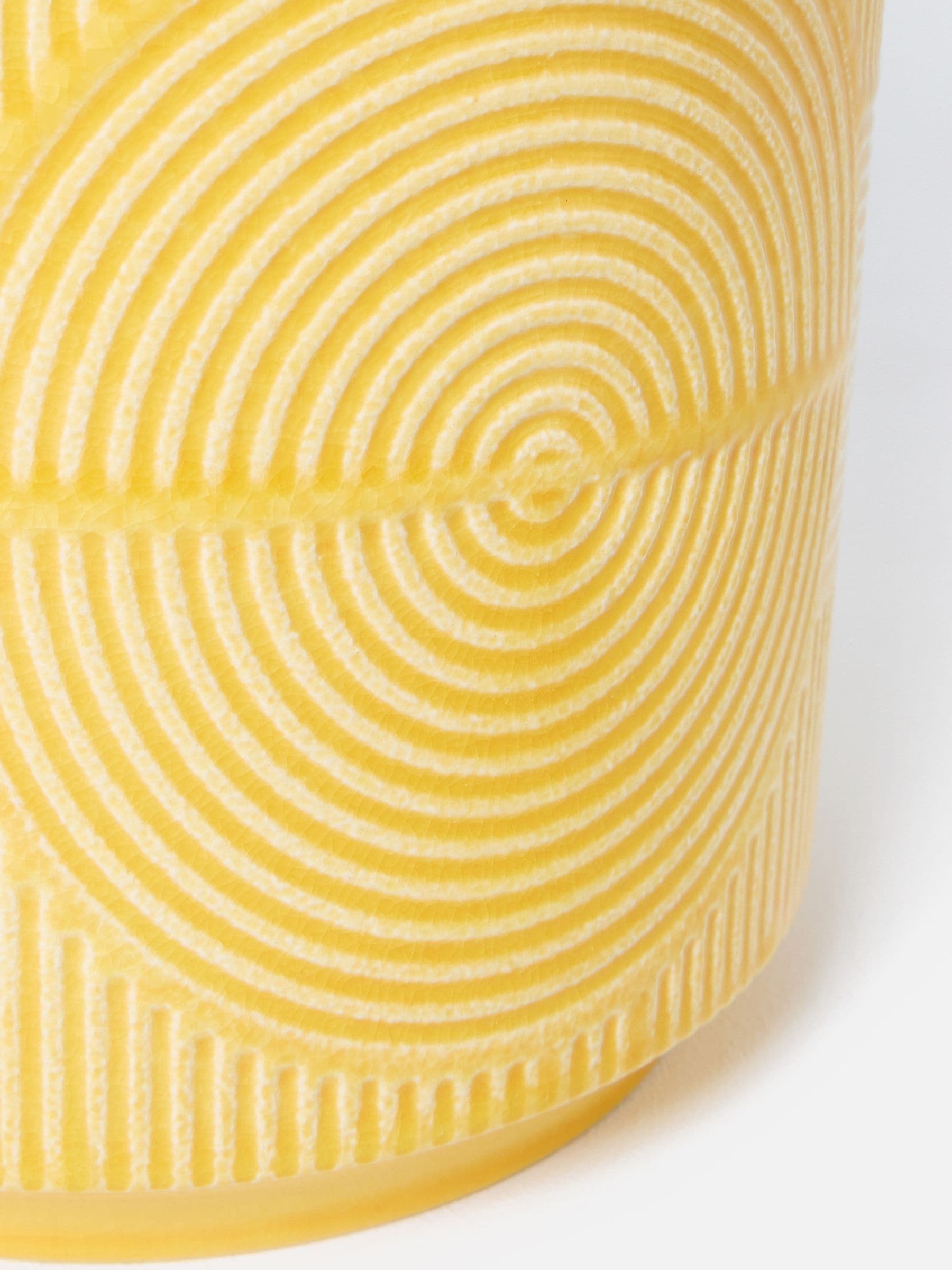 Oliver Bonas Yellow Cerchio Ceramic Plant Pot