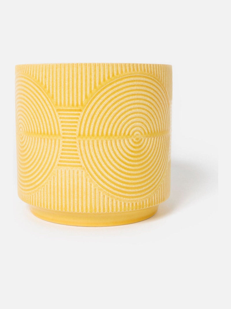 Oliver Bonas Yellow Cerchio Ceramic Plant Pot