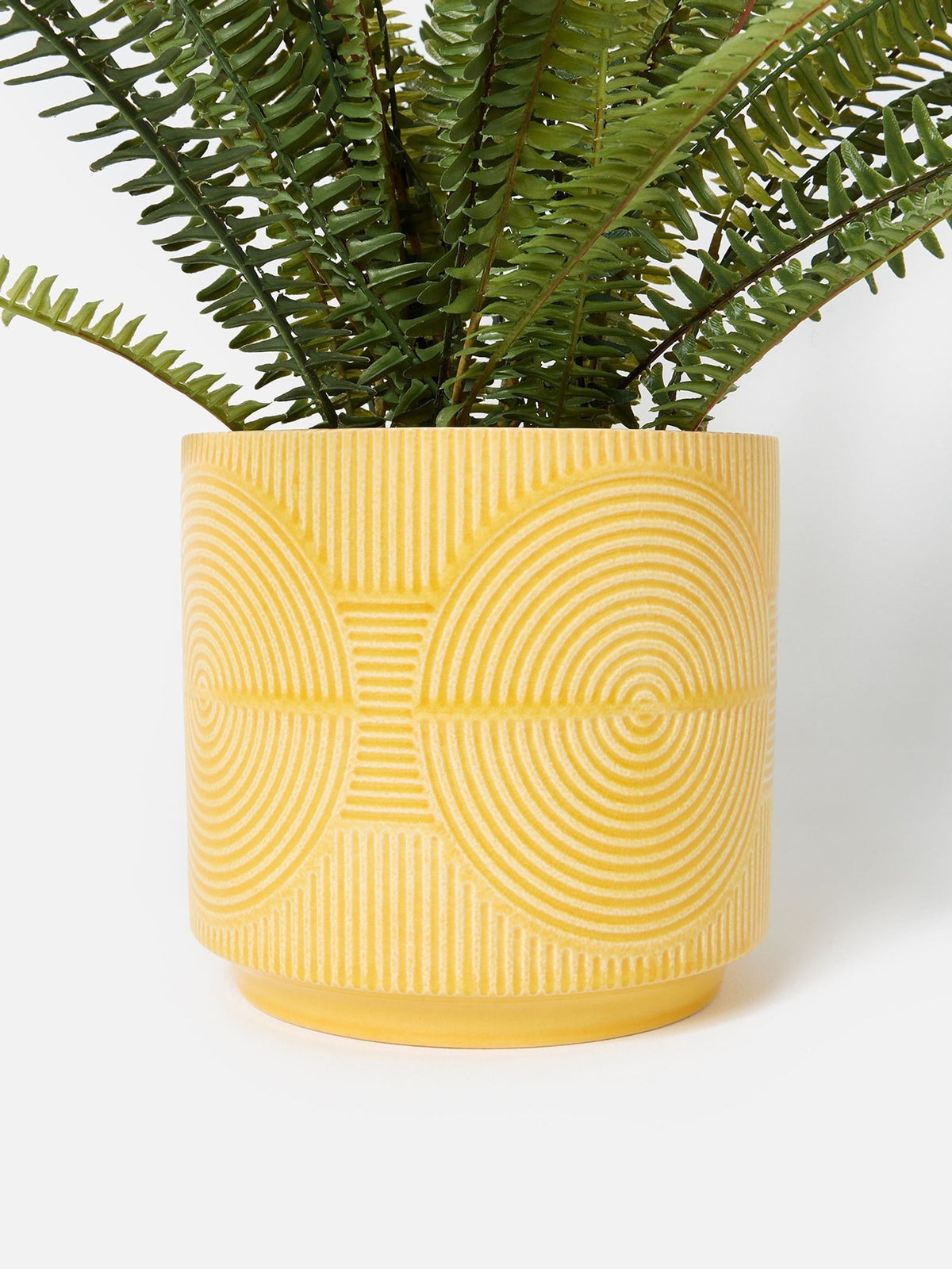 Oliver Bonas Yellow Cerchio Ceramic Plant Pot