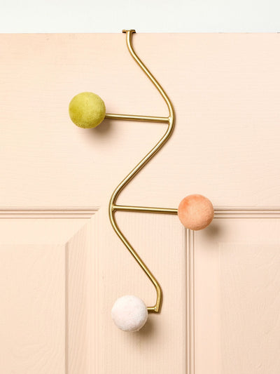 Next Oliver Bonas Multi Gold Velvet Vertical Over Door Storage Hooks- Buy online at McGrocer