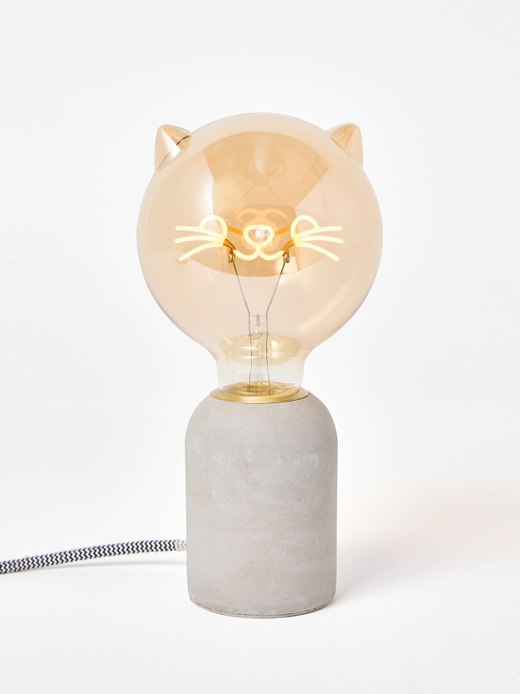 Oliver Bonas cat light bulb copper tint glass (British brand)