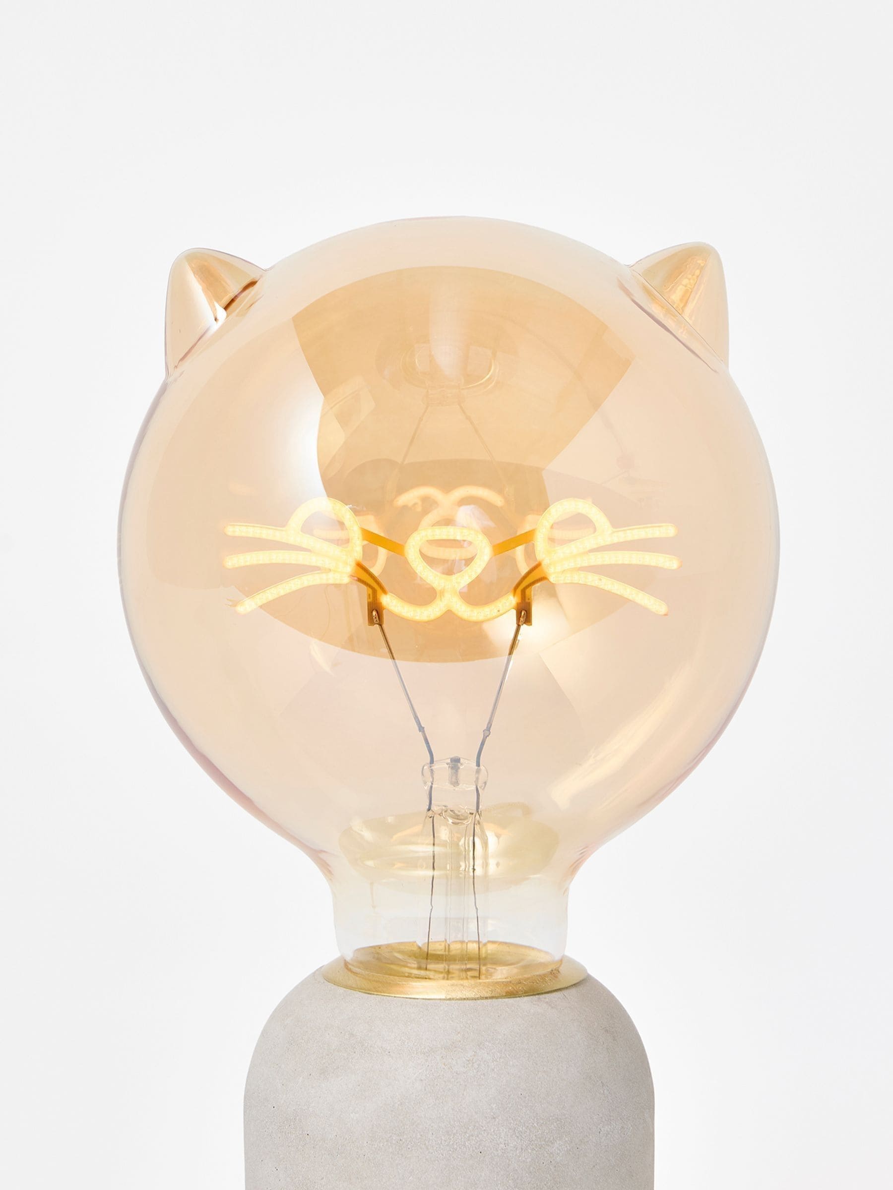 Oliver Bonas cat light bulb copper tint glass (British brand)