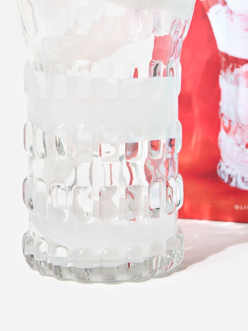 Oliver Bonas Juana spiral clear glass vase 26cm (British brand)