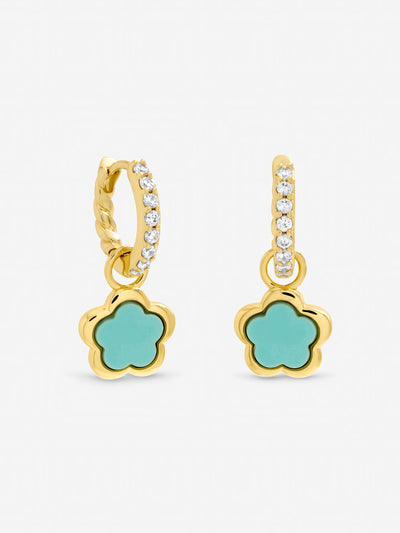 Next Inicio Gold Tone Blue Flower Earrings- Buy online at McGrocer