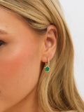 Inicio gold tone malachite flower earrings with gift pouch - British product