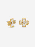 Inicio gold tone mother of pearl clover earrings 10mm (British brand)
