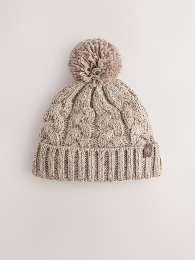 Stone Cable Knit Pom Hat (1-16yrs)