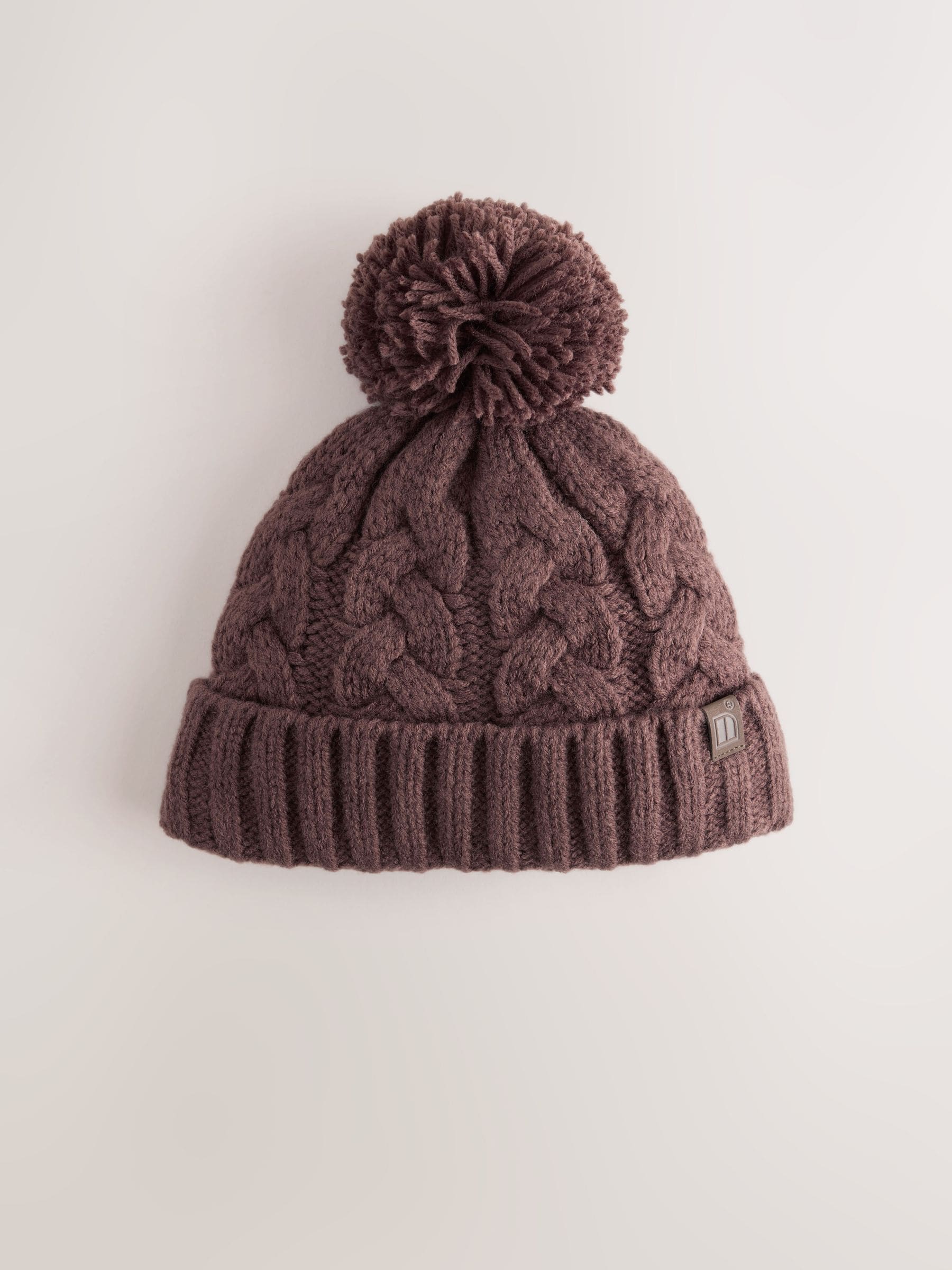 Chocolate Brown Cable Knit Pom Hat (1-16yrs)