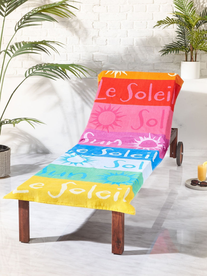 Catherine Lansfield bright block stripe sun lounger towel 92x180cm, UK version