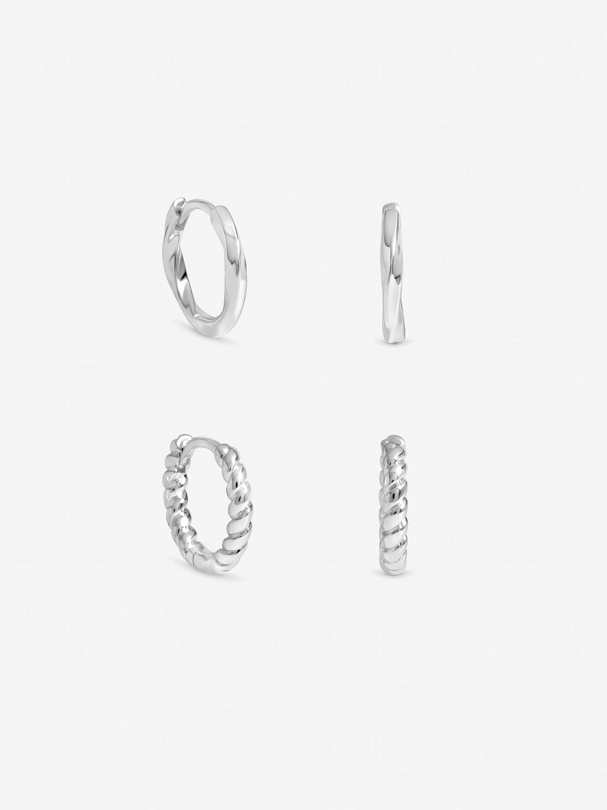 Inicio sterling silver plated hoops pack 14mm - British product