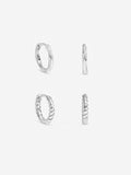Inicio sterling silver plated hoops pack 14mm - British product