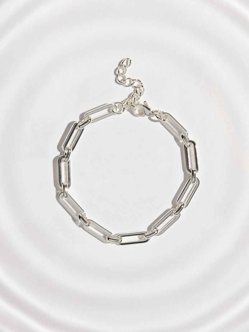 Gold Tone Waterproof Stainless Steel Paperclip Chain Bracelet