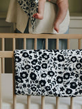 Etta Loves black white Liberty muslin blanket 80x80cm, imported from the UK