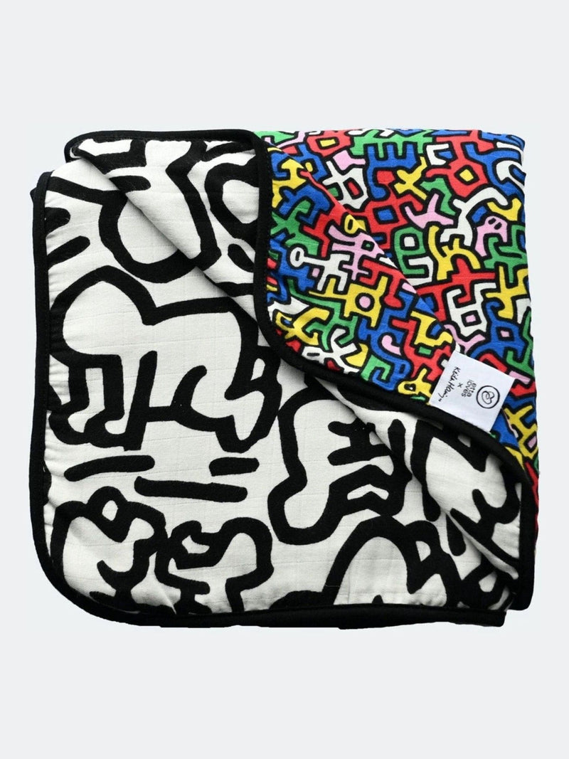 Etta Loves black and white sensory muslin blanket, UK version